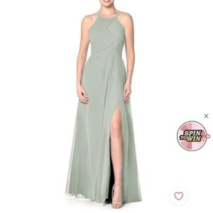 Azazie sage green bridesmaid “Ginger Allure” dress